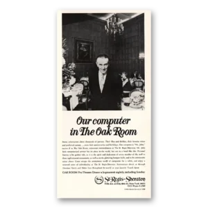 1969 St Regis Sheraton Hotel Print Ad | Oak Room