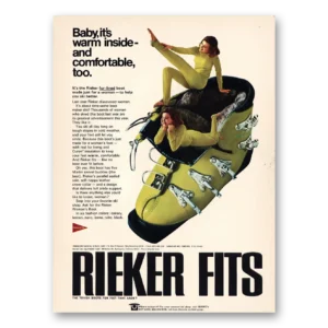 1969 Rieker Ski Boots Print Ad | Baby Its Warm Inside