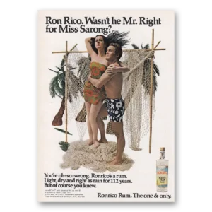 1969 Ronrico Rum Print Ad | Miss Sarong