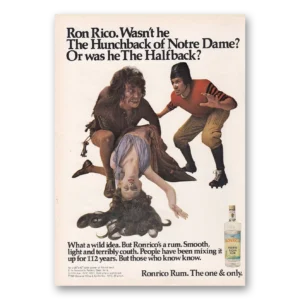 1969 Ronrico Rum Print Ad | Hunchback