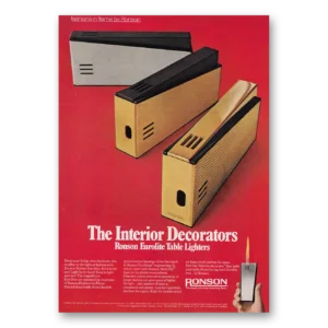 1969 Ronson Lighters Print Ad | Table Lighters