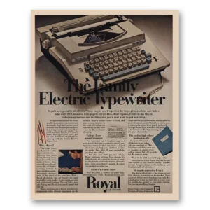 1969 Royal Typewriter Print Ad | Family Electric