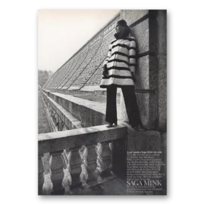 1969 Saga Mink Print Ad | Girl Needs