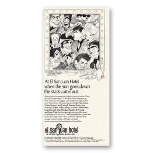 1969 El San Juan Hotel Print Ad | Sammy Davis Jose Feliciano Eddie Fisher