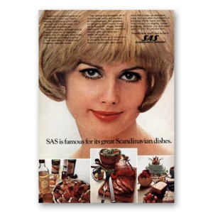 1969 SAS Scandinavian Airlines Print Ad | Scandinavian Dishes