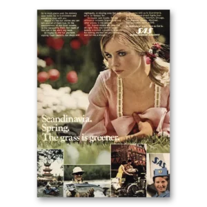 1969 SAS Scandinavian Airlines Print Ad | Spring Grass