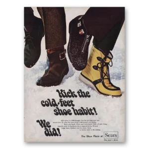 1969 Sears Shoe Place Print Ad | Kick Cold Feet