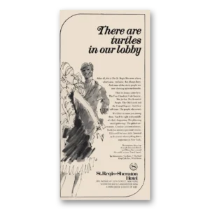 1969 St Regis Sheraton Hotel Print Ad | Our Lobby