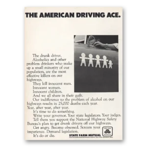 1969 State Farm Insurance Print Ad | Ace Drunk Driver