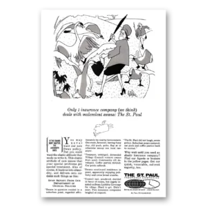 1969 St Paul Insurance Print Ad | Malevolent Swans