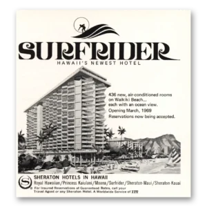 1969 Sheraton Surfrider Hotel Print Ad | Newest Hotel