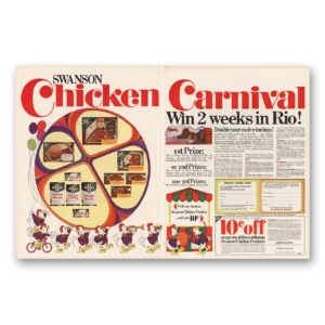 1969 Swanson TV Dinner Print Ad | Chicken Carnival