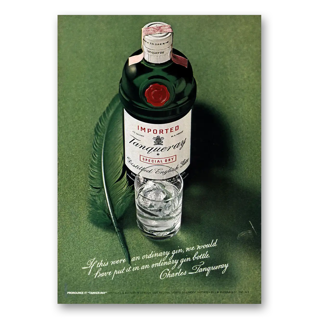 1969 Tanqueray Gin Print Ad | This Were An Ordinary Gin