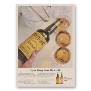 1969 Taylor Wine Print Ad | Like It Cold