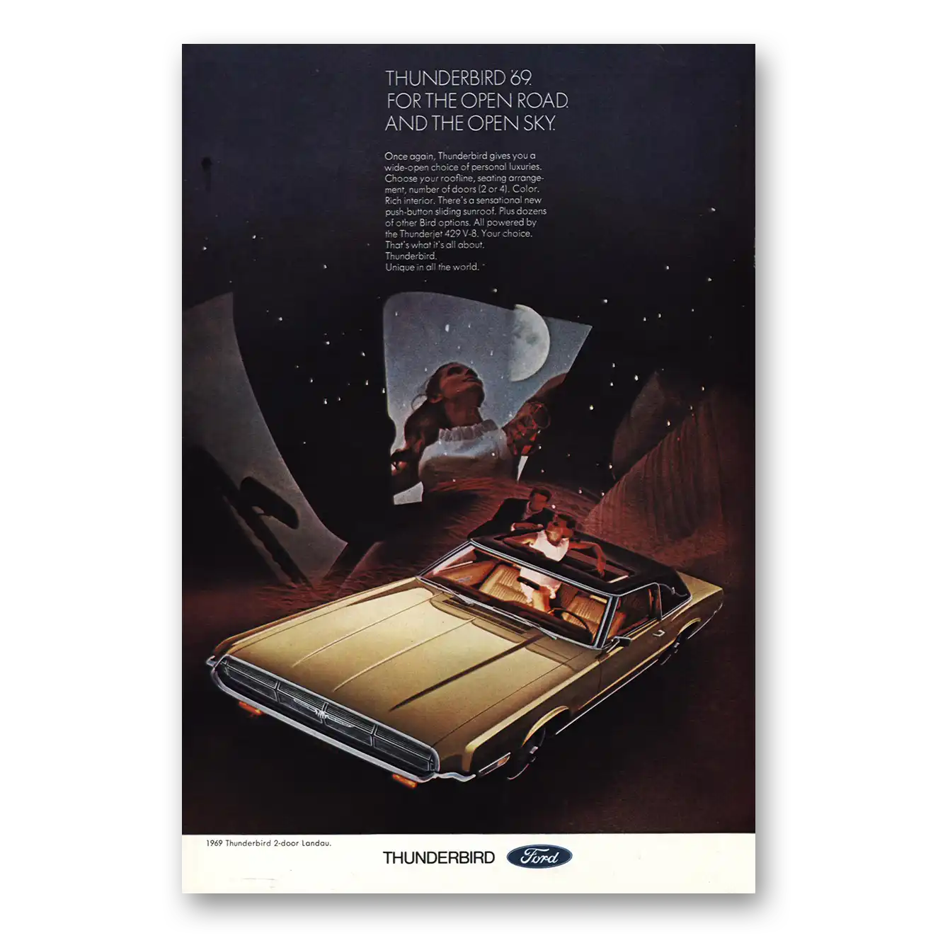1969 Ford Thunderbird Print Ad | Open Road