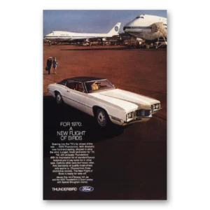 1970 Ford Thunderbird Print Ad | Pan Am 747 Flight Birds