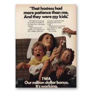 1969 TWA Airlines Print Ad | Hostess