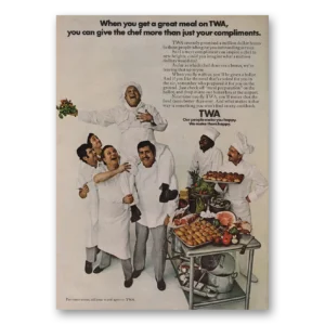 1969 TWA Airlines Print Ad | Great Meal