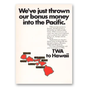 1969 TWA Airlines Print Ad | Pacific Hawaii