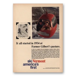 1969 Vermont Print Ad | Started 1934 Farmer Gilberts Pasture