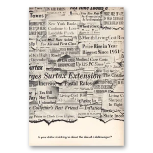 1969 Volkswagen Print Ad | Dollar Shrinking