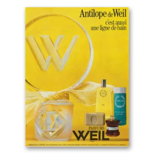 1969 Antilope de Weil Perfume Print Ad | France