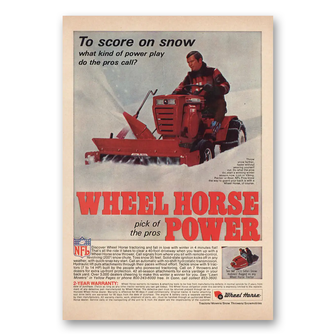1969 Wheel Horse Print Ad | Score On Snow
