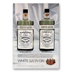1969 White Satin Gin Print Ad | Terribly British