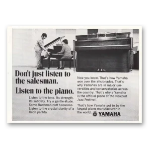 1969 Yamaha Piano Print Ad | Listen Salesman