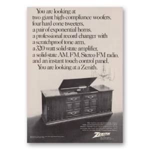 1969 Zenith Stereo Print Ad | Woofers