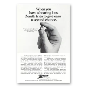 1969 Zenith Hearing Aid Print Ad | Second Chance