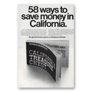 1970 American Airlines Print Ad | California