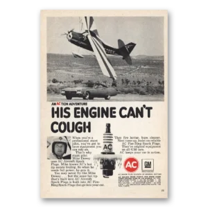 1970 AC Spark Plugs Print Ad | His Engine Cant Cough