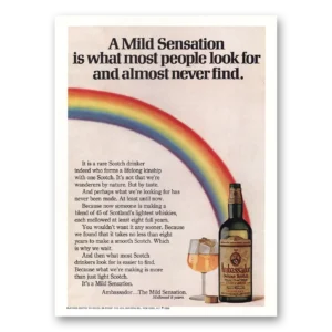 1970 Ambassador Aged Scotches Print Ad | Mild Sensation