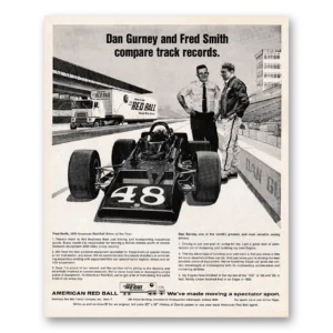 1970 American Red Ball Print Ad | Dan Gurney