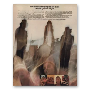 1970 American Airlines Print Ad | Mexican Olympics