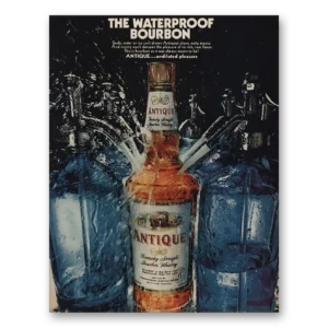1970 Antique Bourbon Print Ad | Waterproof Bourbon