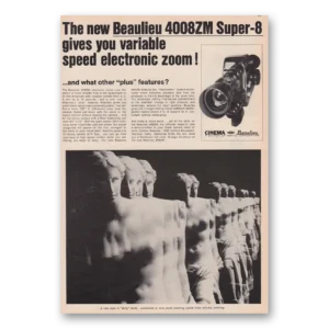 1970 Cinema Beaulieu Camera Print Ad | Electronic Zoom