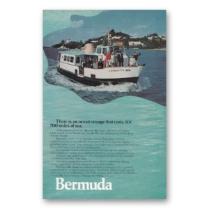1970 Bermuda Print Ad | Ocean Voyage Coralita