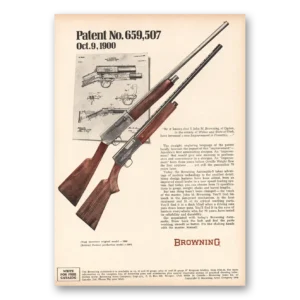 1970 Browning Arms Print Ad | Patent No