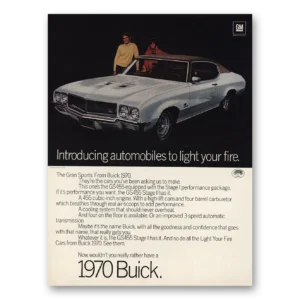 1970 Buick Gran Sports Print Ad | Light Your Fire