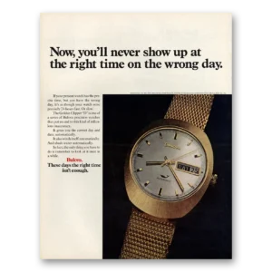 1970 Bulova Watch Print Ad | Show Up