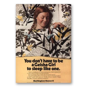 1970 Burlington House Print Ad | Geisha Girl