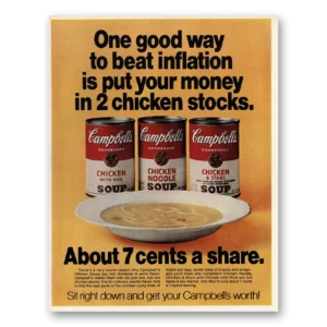 1970 Campbells Chicken Soup Print Ad | Beat Inflation