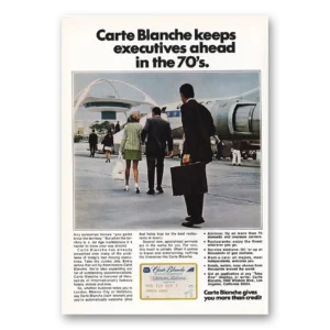 1970 Carte Blanche Credit Card Print Ad | Lax