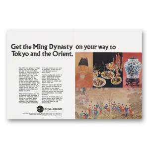 1970 China Airlines Print Ad | Ming Dynasty