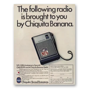 1970 Chiquita Banana Print Ad | Nfl Radio
