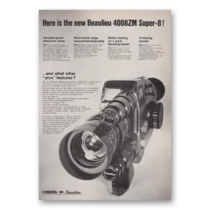 1970 Cinema Beaulieu Camera Print Ad | Beaulieu