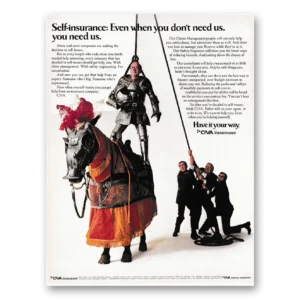 1970 CNA Insurance Print Ad | Self Insurance