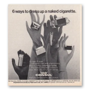 1970 Consul Lighters Print Ad | Butane Gas